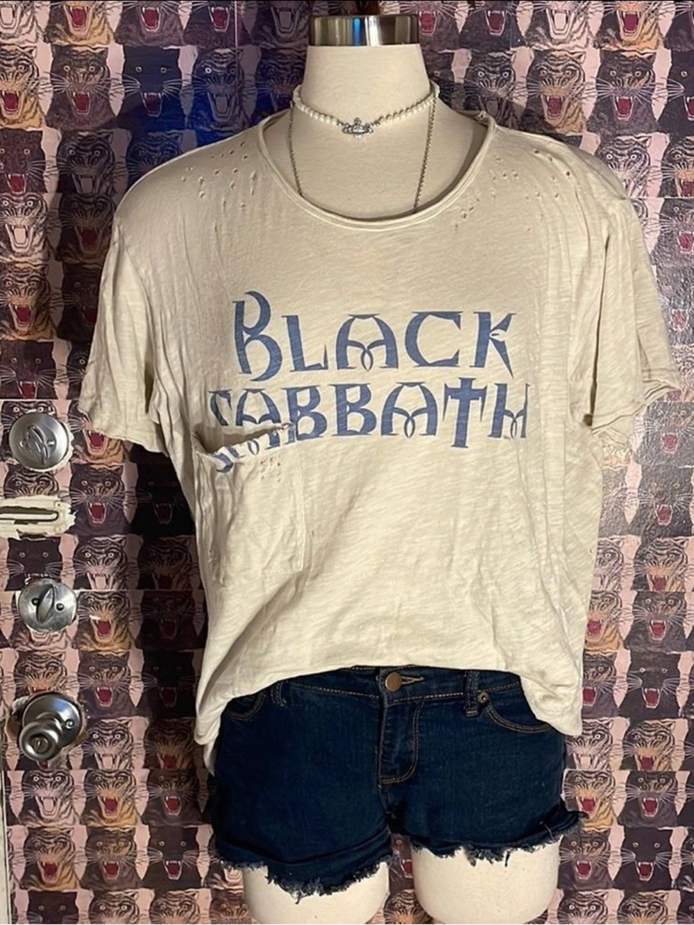 Magnolia Pearl Black Sabbath Pocket Tee in Cream - Picture 3 of 4